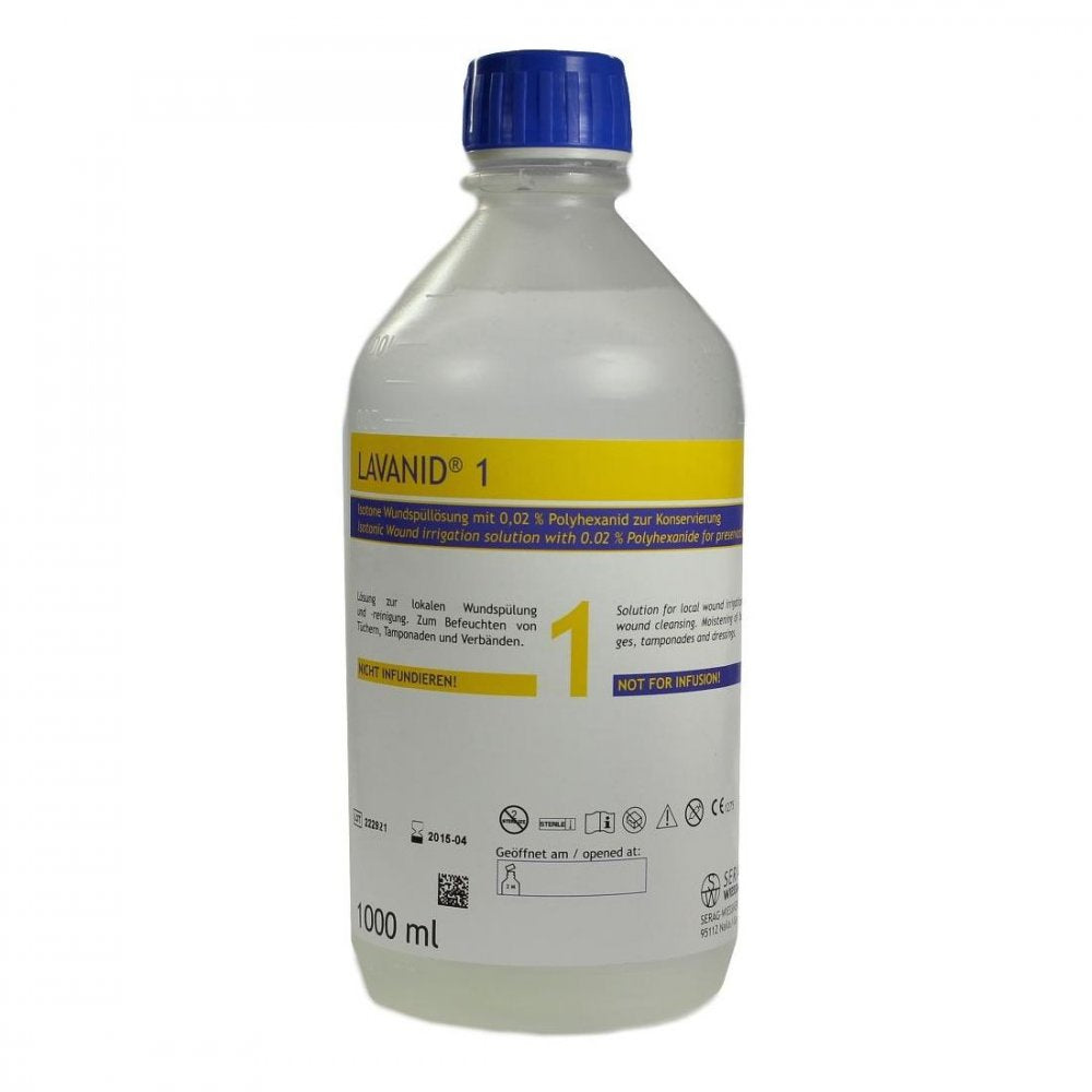 Das Produktfoto zeigt Lavanid 1 Wundspüllösung (1000 ml) PZN 02178475