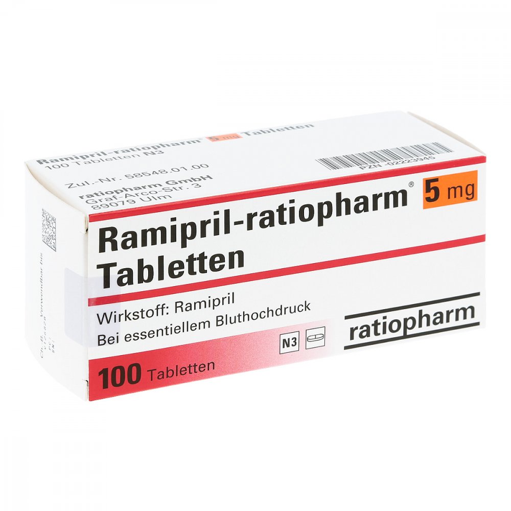 Ramipril-Ratiopharm 5 Mg Tabletten (100 stk)
