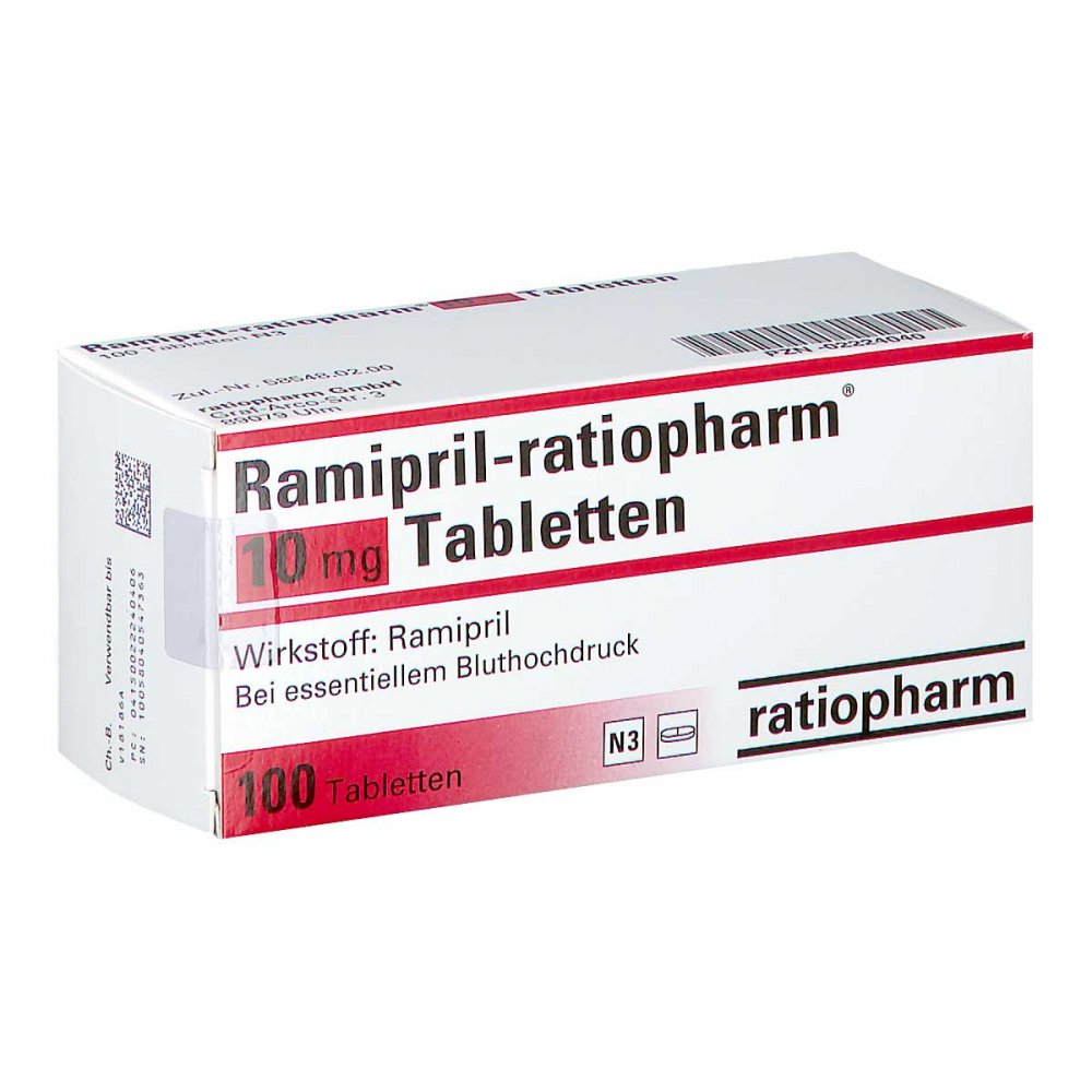 Ramipril-Ratiopharm 10 Mg Tabletten (100 stk)