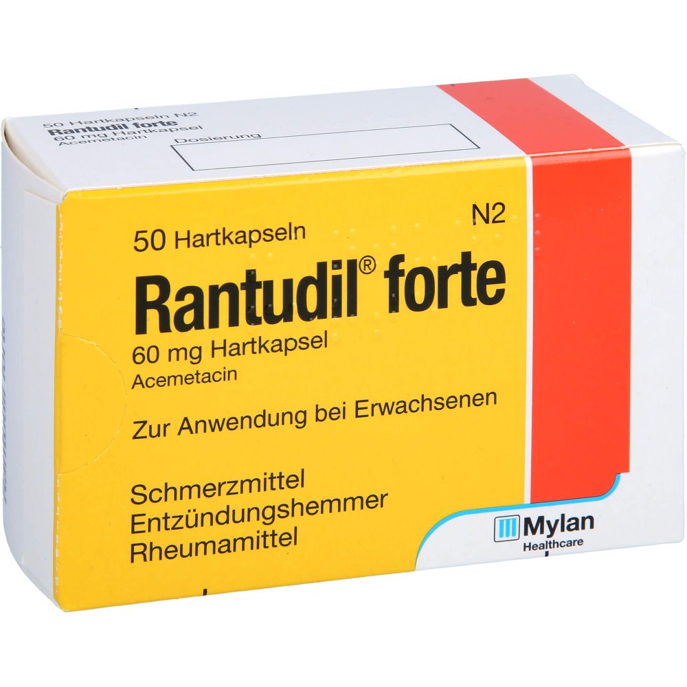 Das Produktfoto zeigt Rantudil Forte Hartkapseln (50 stk) PZN 02244982