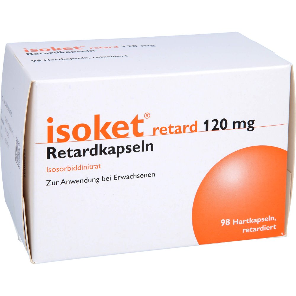 Das Produktfoto zeigt Isoket Retard 120 Mg Retardkapseln (98 stk) PZN 02288407