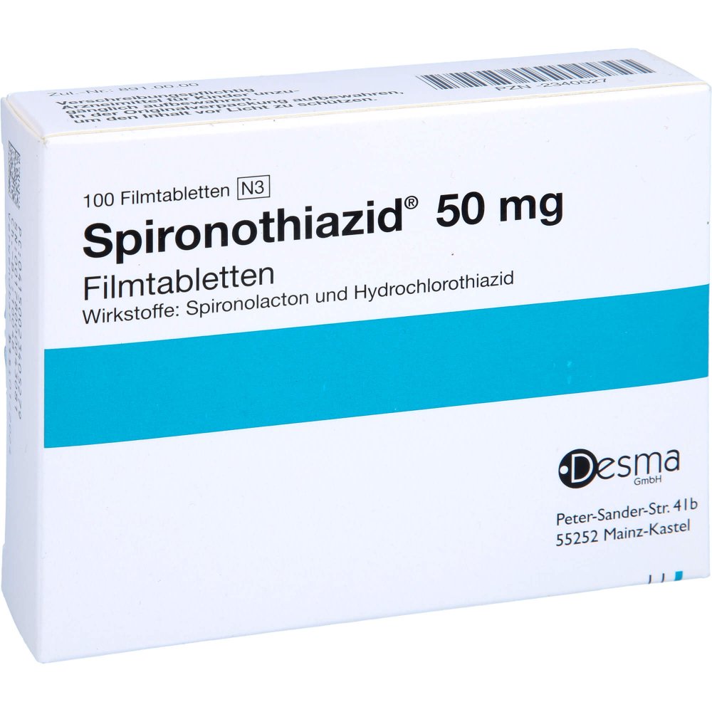 Das Produktfoto zeigt Spironothiazid 50 Mg Filmtabletten (100 stk) PZN 02340527