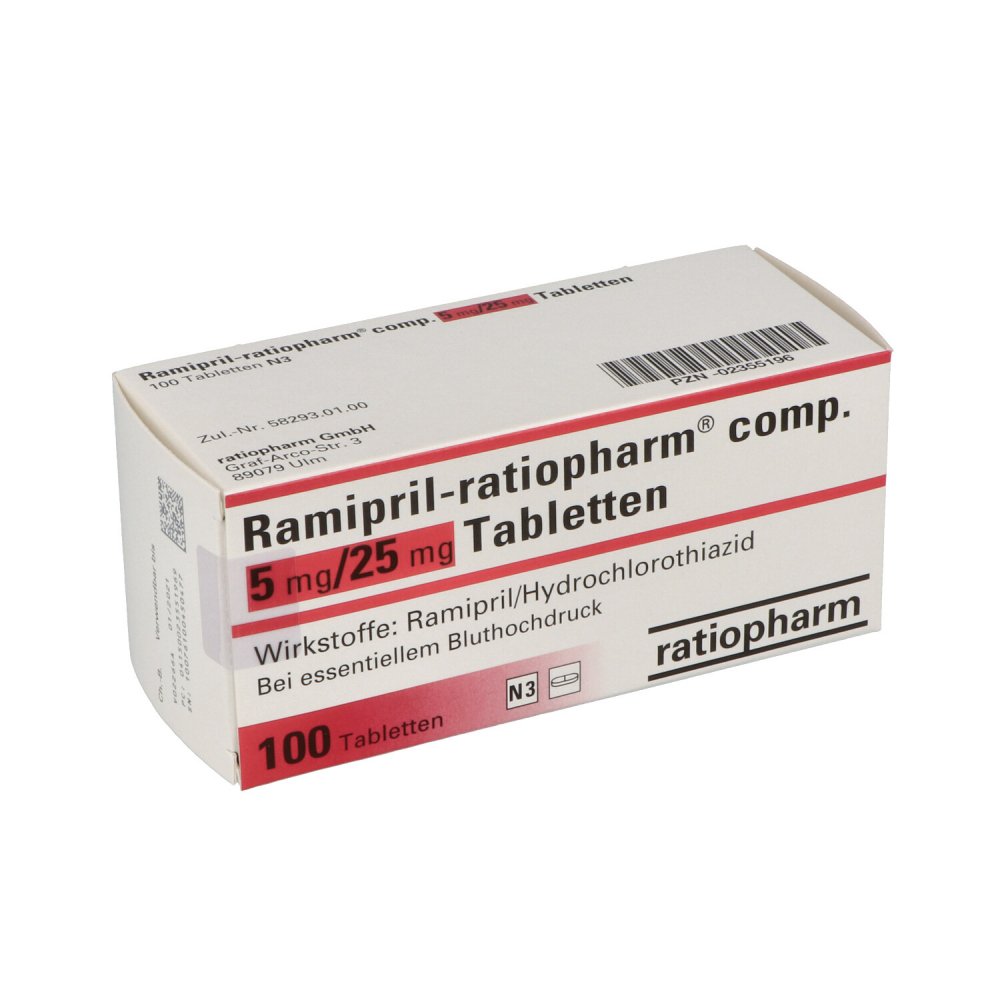 Ramipril-Ratiopharm Comp.5 Mg/25 Mg Tabletten (100 stk)