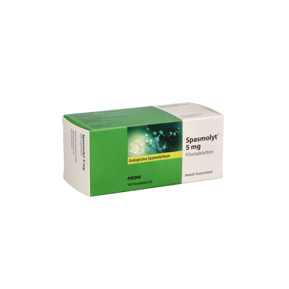 Das Produktfoto zeigt Spasmolyt 5 Mg Filmtabletten (100 stk) PZN 02407438