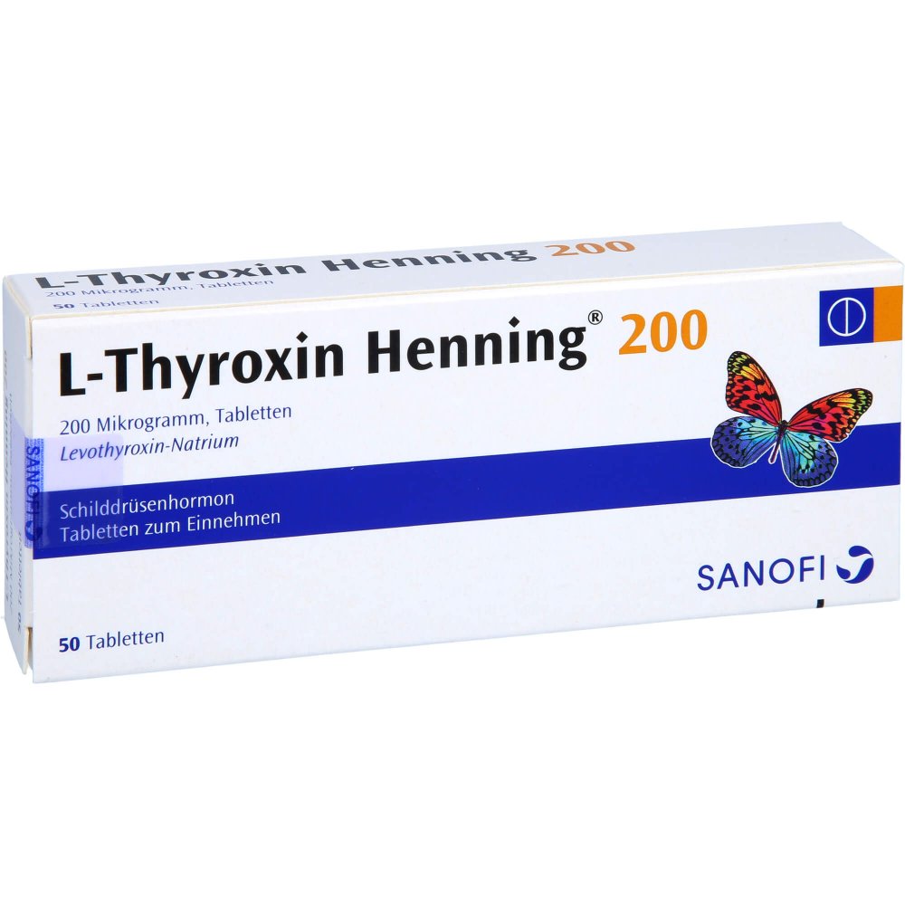 Das Produktfoto zeigt L-Thyroxin 200 Henning Tabletten (50 stk) PZN 02532853