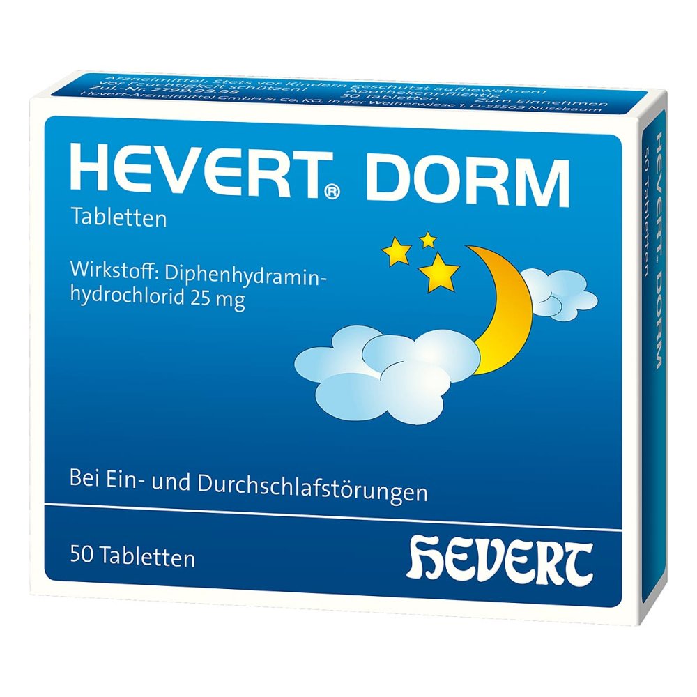 Das Produktfoto zeigt Hevert Dorm Tabletten (50 stk) PZN 02567828