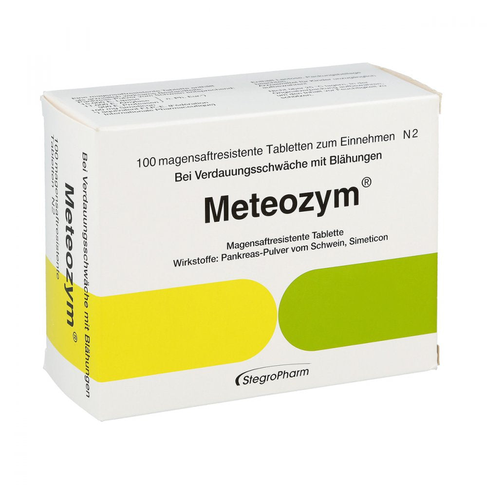 Das Produktfoto zeigt Meteozym Filmtabletten (100 stk) PZN 02584809