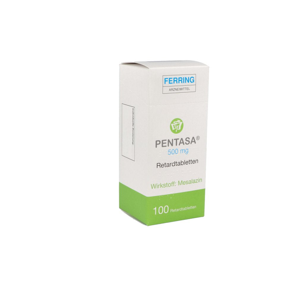 Das Produktfoto zeigt Pentasa 500 Mg Retardtabletten (100 stk) PZN 02648337