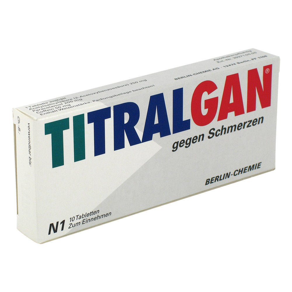 Das Produktfoto zeigt Titralgan Tabletten Gegen Schmerzen (10 stk) PZN 02653261