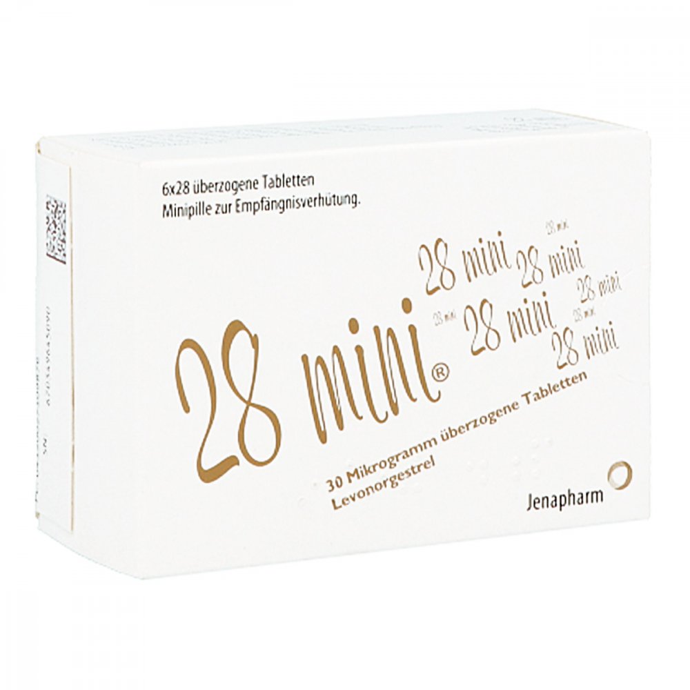 Das Produktfoto zeigt 28 Mini 0,030 Mg Überzogene Tabletten (6X28 stk) PZN 02710987