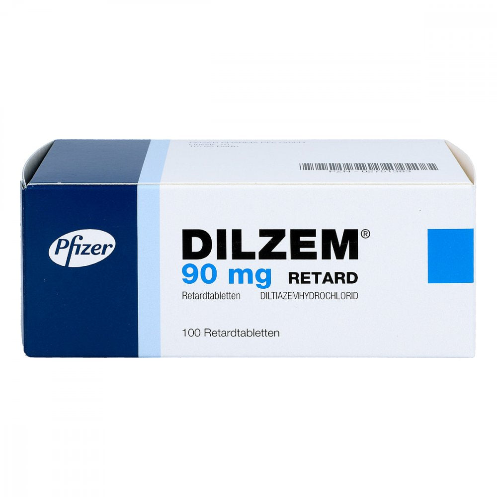 Das Produktfoto zeigt Dilzem 90 Mg Retard Tabl. (100 stk) PZN 02751383