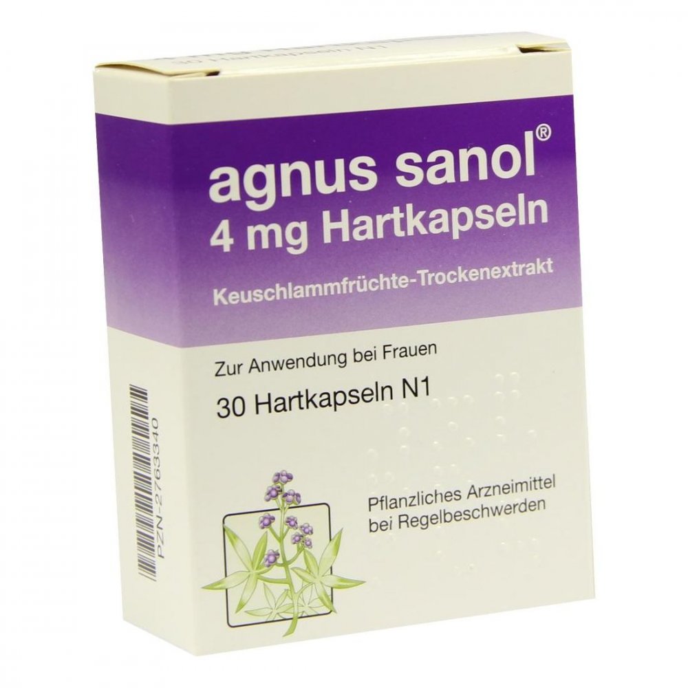 Das Produktfoto zeigt Agnus Sanol Hartkapseln (30 stk) PZN 02763340