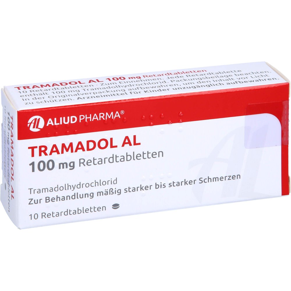 Das Produktfoto zeigt Tramadol Al 100 Mg Retardtabletten (10 stk) PZN 02765965
