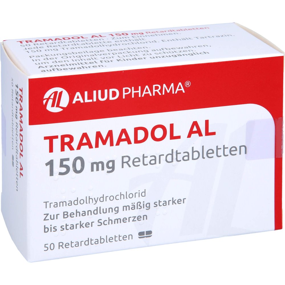 Das Produktfoto zeigt Tramadol Al 150 Mg Retardtabletten (50 stk) PZN 02766025