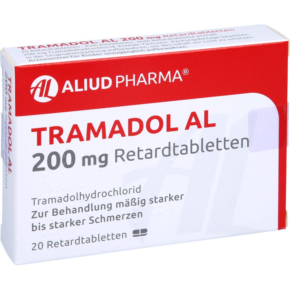 Das Produktfoto zeigt Tramadol Al 200 Mg Retardtabletten (20 stk) PZN 02766077