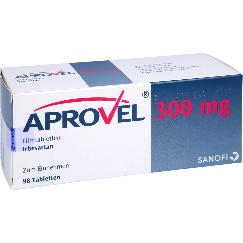 Das Produktfoto zeigt Aprovel 300 Mg Filmtabletten (98 stk) PZN 02766367