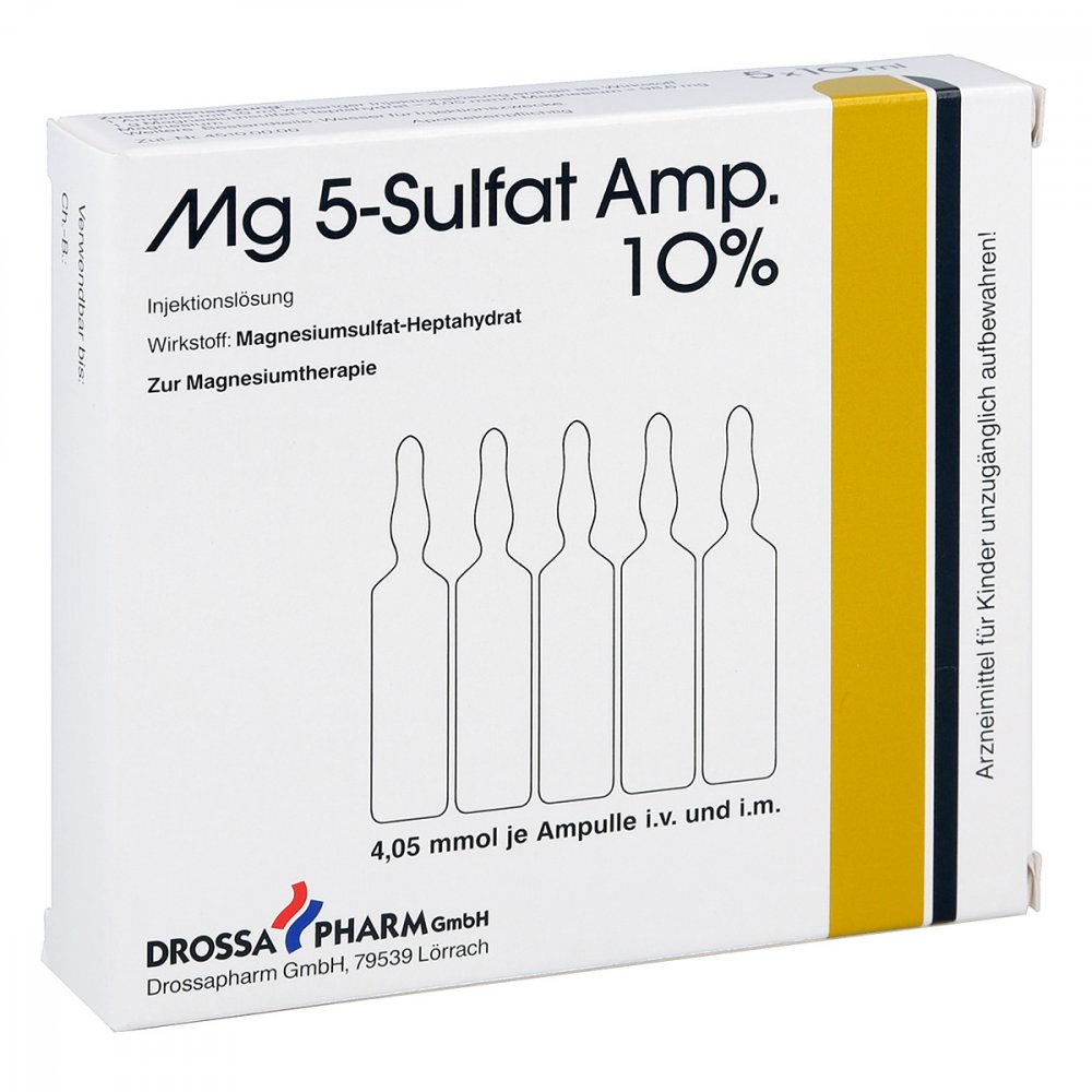 Mg 5 Sulfat Amp. 10% Injektionslösung (5 stk)