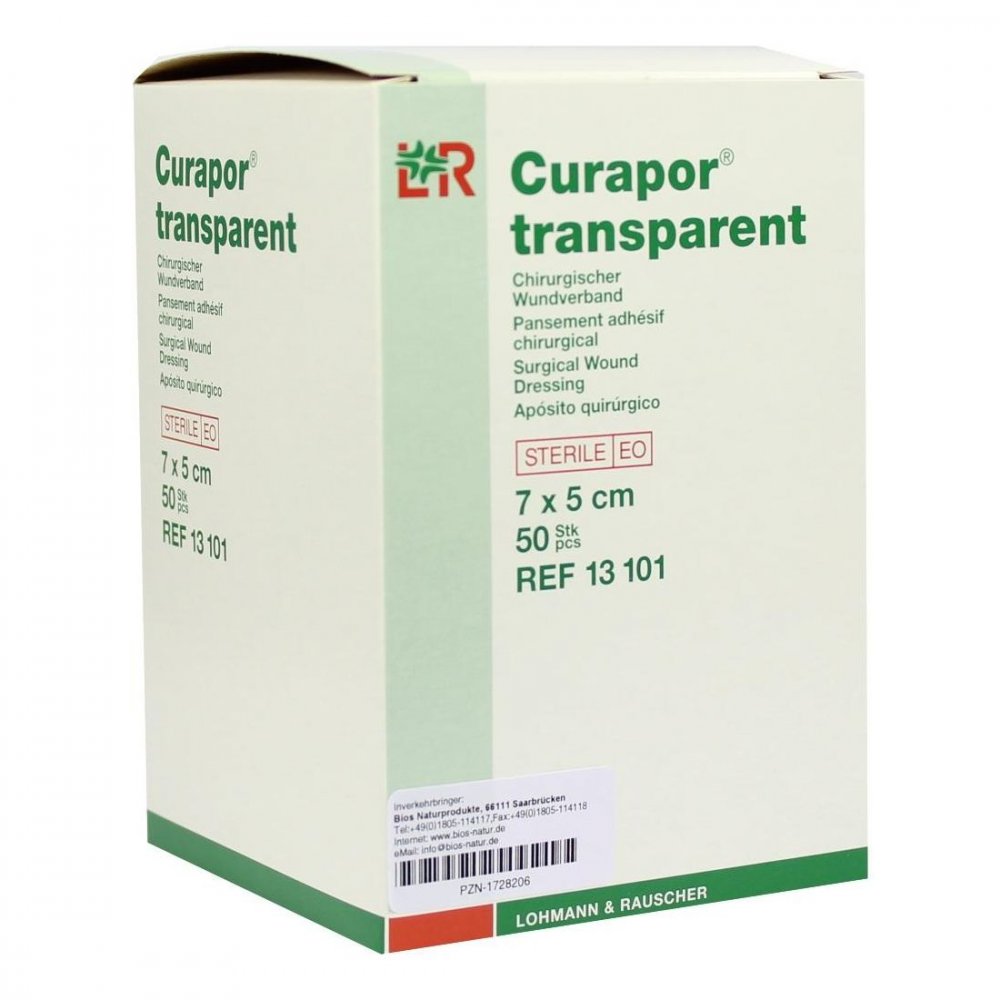 Curapor Wundverband Steril Transparent 5x7 Cm (50 stk)