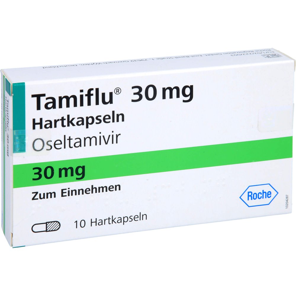 Das Produktfoto zeigt Tamiflu 30 Mg Hartkapseln (10 stk) PZN 02948625