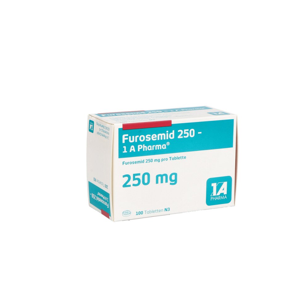 Das Produktfoto zeigt Furosemid 250-1a Pharma Tabletten (100 stk) PZN 02950906