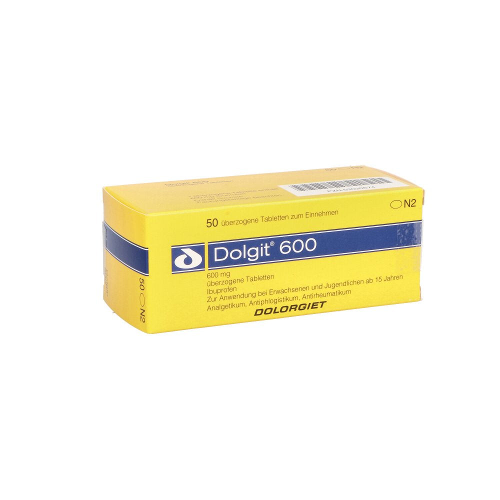 Das Produktfoto zeigt Dolgit 600 Überzogene Tabletten (50 stk) PZN 03030674