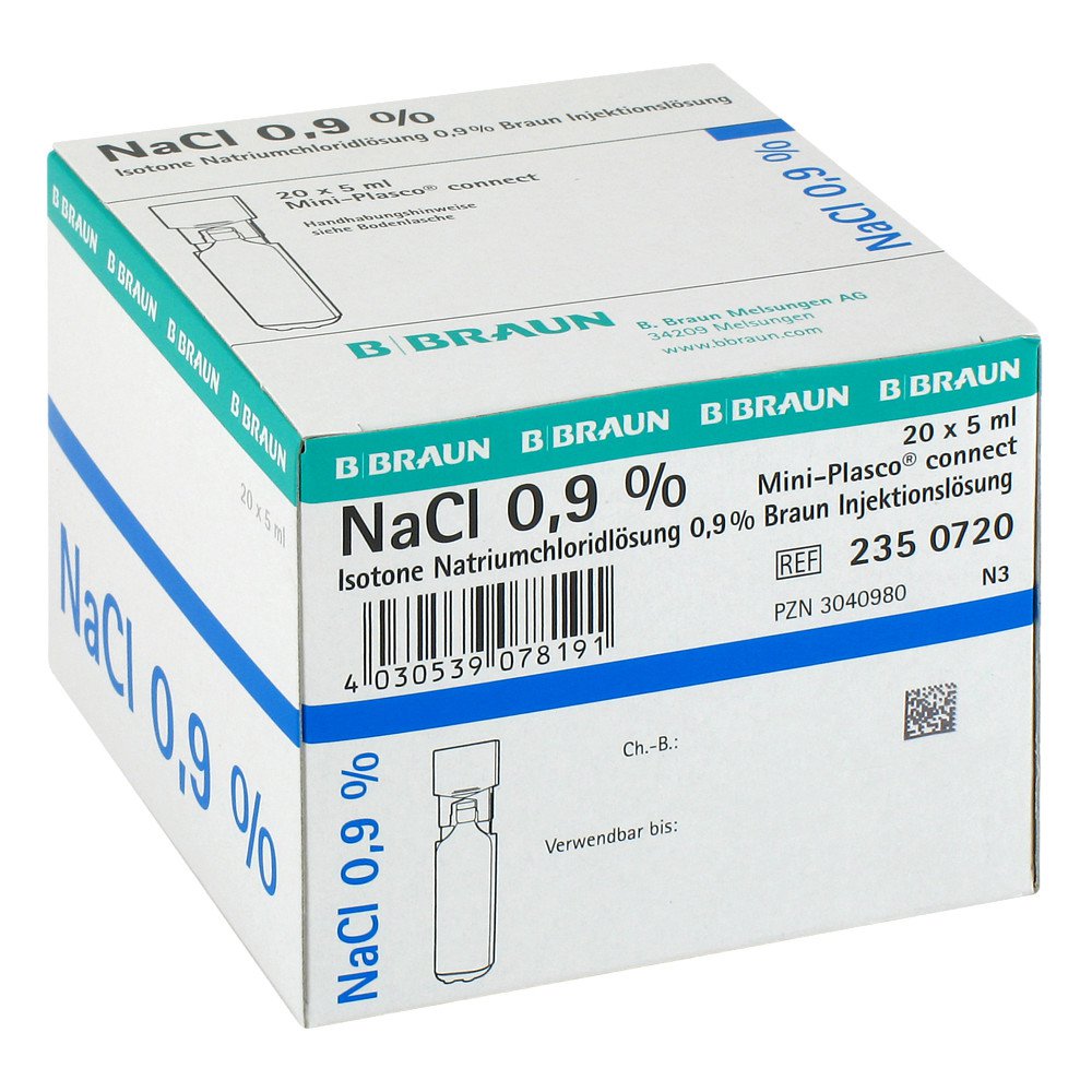 Kochsalzlösung 0,9% Miniplasco Connect (20X5 ml)