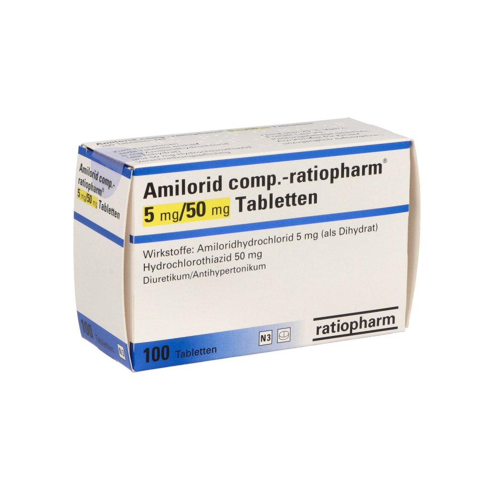 Amilorid Comp.-Ratiopharm 5 Mg/50 Mg Tabletten (100 stk)
