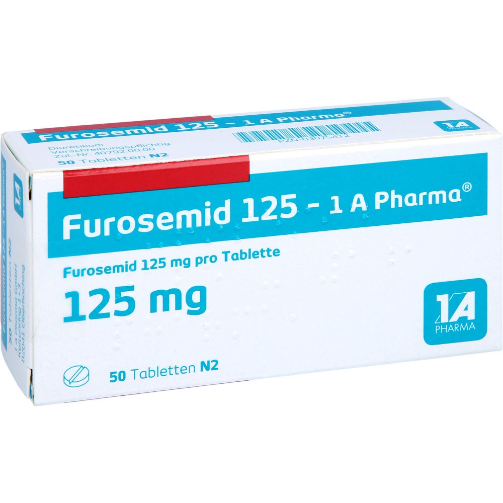 Das Produktfoto zeigt Furosemid 125-1a Pharma Tabletten (50 stk) PZN 03075412