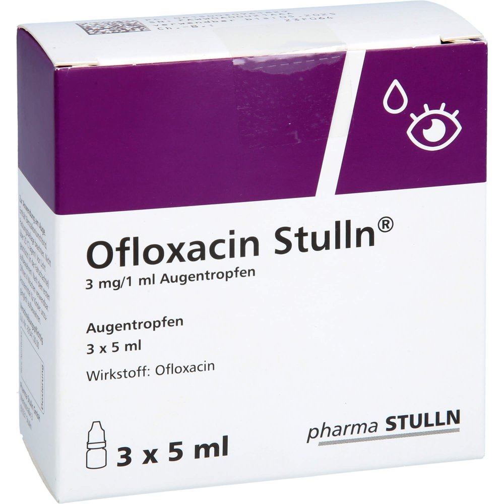 Das Produktfoto zeigt Ofloxacin Stulln 3 Mg/1 Ml Augentropfen (3X5 ml) PZN 03096182