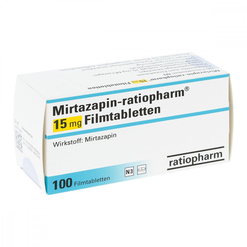 Mirtazapin-Ratiopharm 15 Mg Filmtabletten (100 stk)