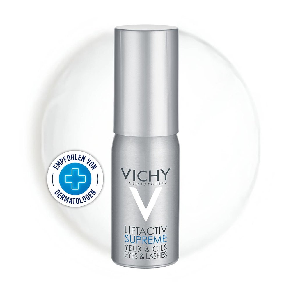 Das Produktfoto zeigt Vichy Liftactiv Serum 10 Augen & Wimpern Creme (15 ml) PZN 03220653