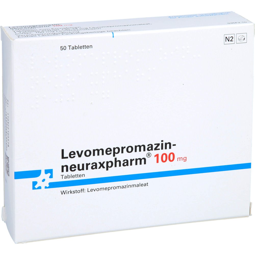 Das Produktfoto zeigt Levomepromazin-Neuraxpharm 100 Mg Tabletten (50 stk) PZN 03221055