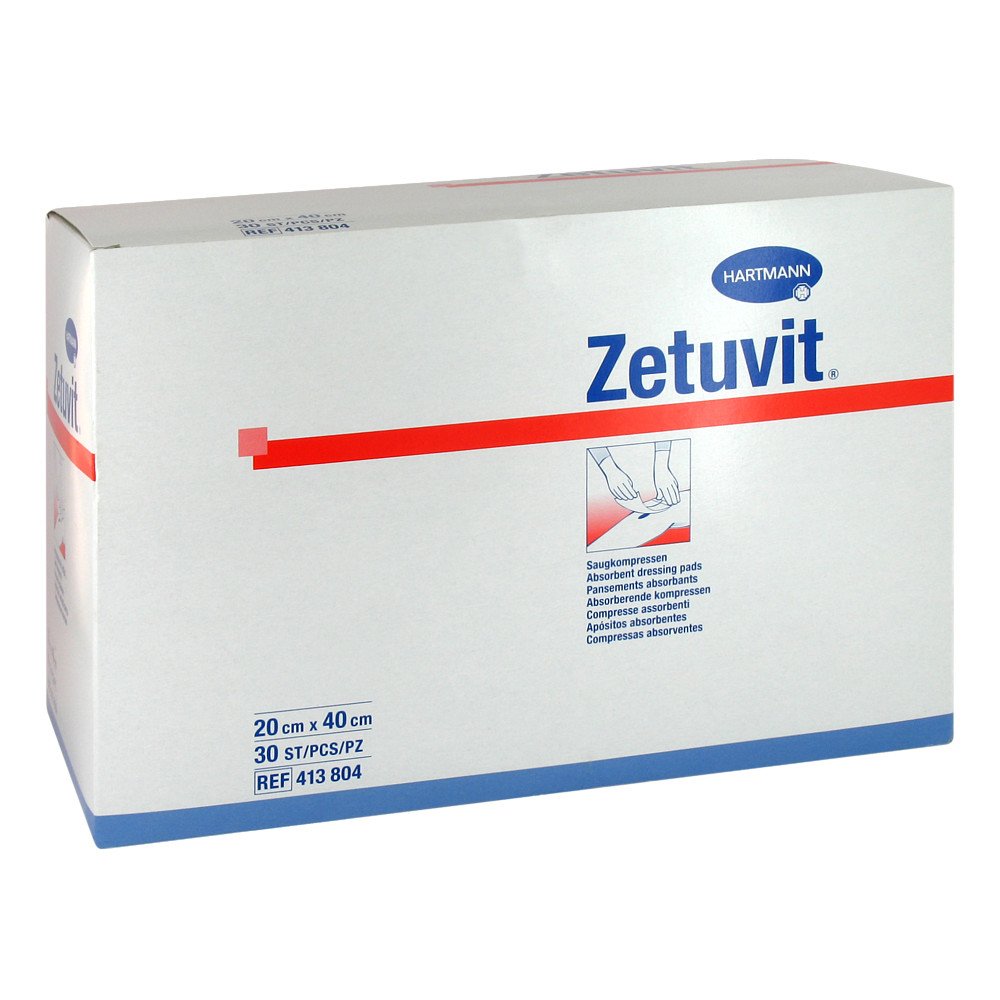 Das Produktfoto zeigt Zetuvit Saugkompressen Unsteril 20x40 Cm (30 stk) PZN 03242695
