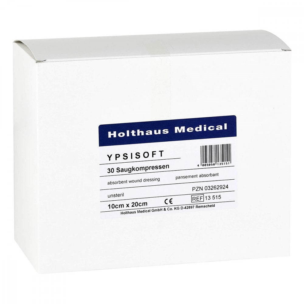 Das Produktfoto zeigt Saugkompressen Ypsisoft Unsteril 10x20 Cm (30 stk) PZN 03262924