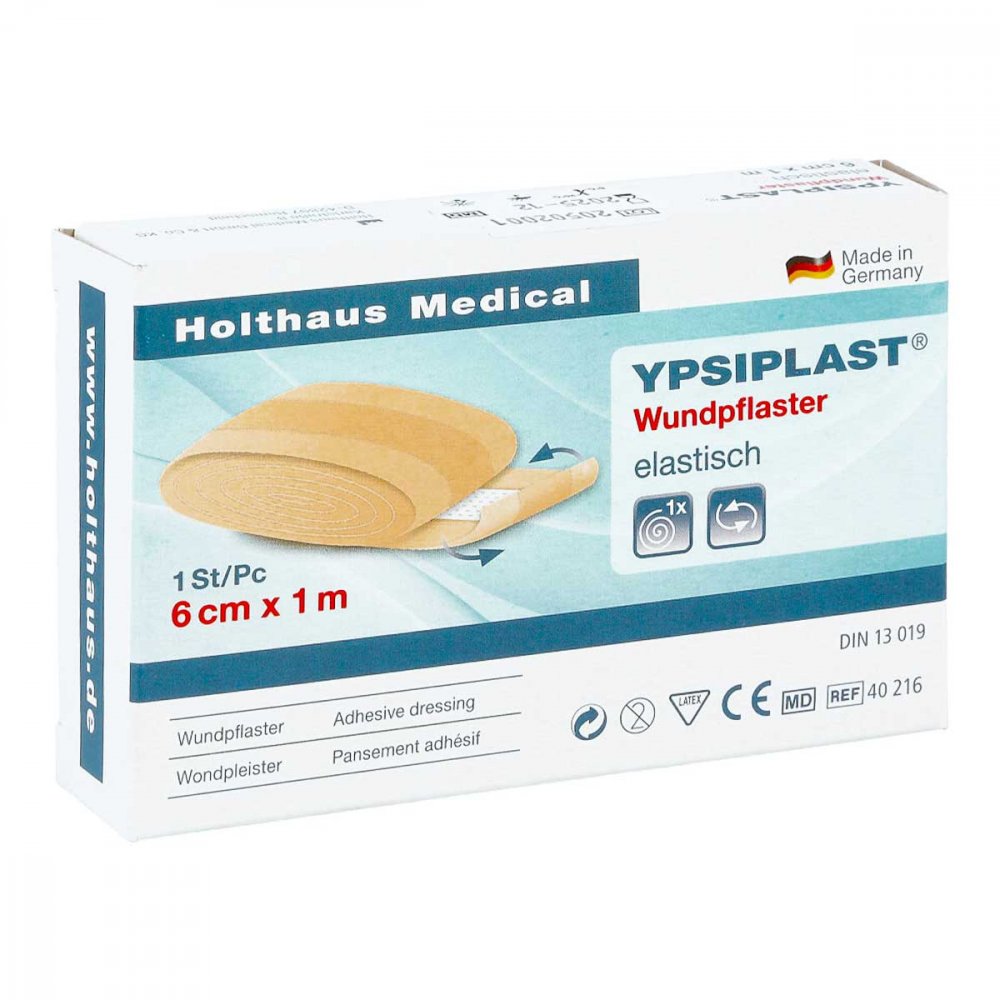 Das Produktfoto zeigt Wundpflaster Ypsiplast Elastisch 6 Cmx1 M (1 stk) PZN 03271047