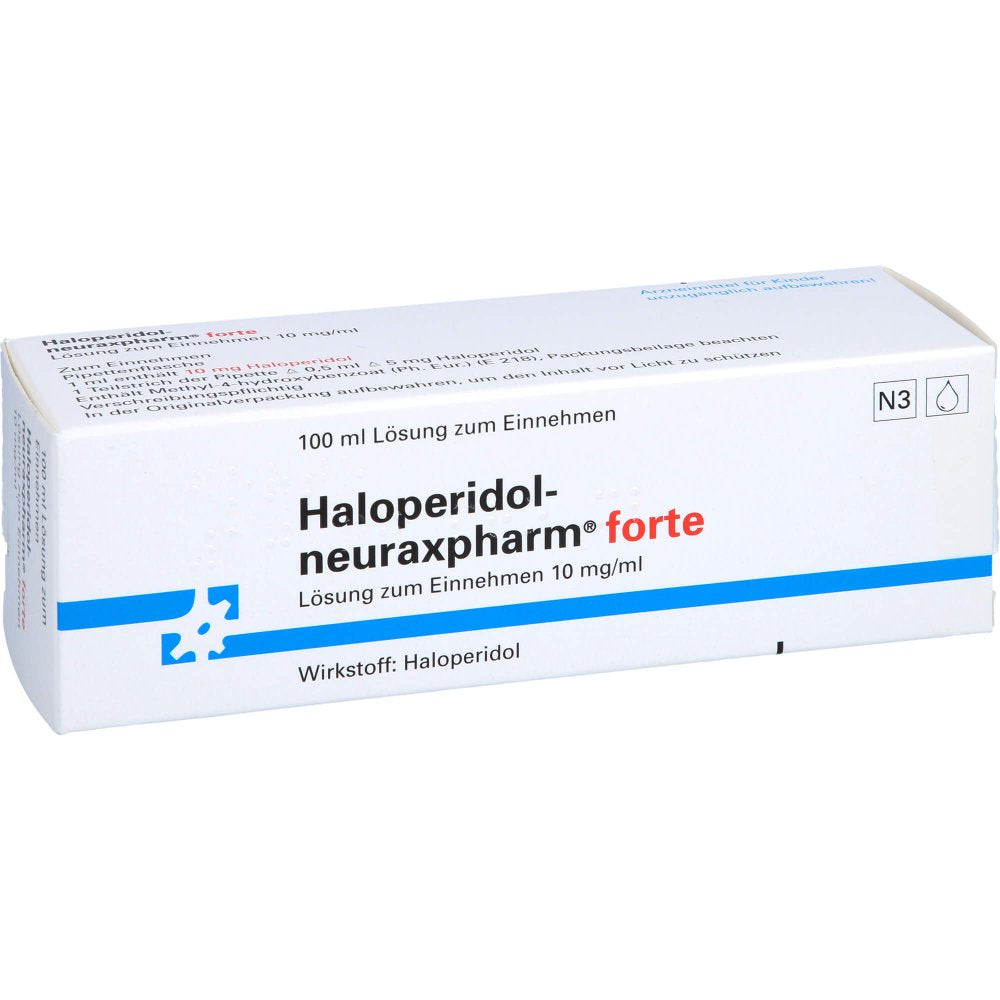 Das Produktfoto zeigt Haloperidol-Neuraxp. Forte Lösung Zum Einnehmen (100 ml) PZN 03316241
