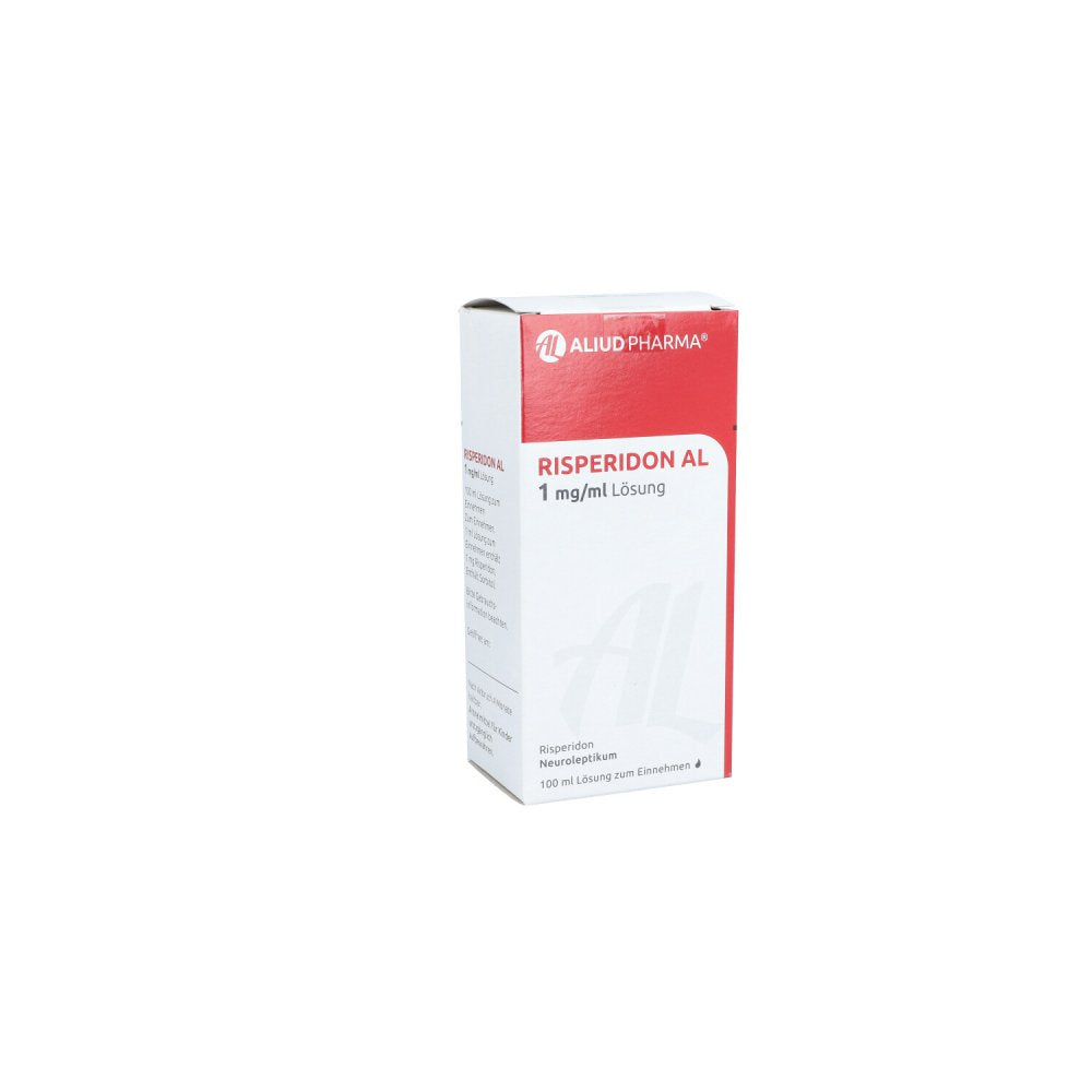 Das Produktfoto zeigt Risperidon Al 1 Mg/Ml Lösung Zum Einnehmen (100 ml) PZN 03331200