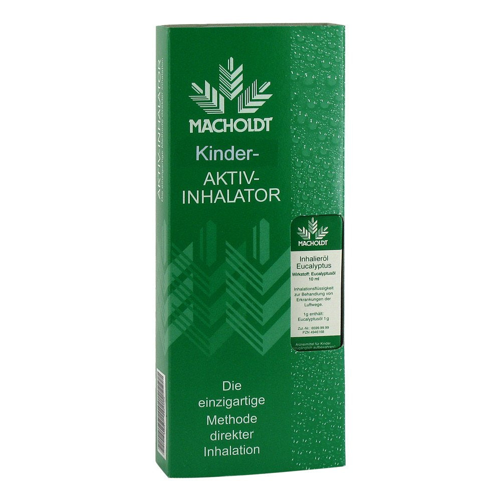 Das Produktfoto zeigt Macholdt Aktiv Kinder-Inhalator+1 Eukalyptusöl (1 stk) PZN 03357228