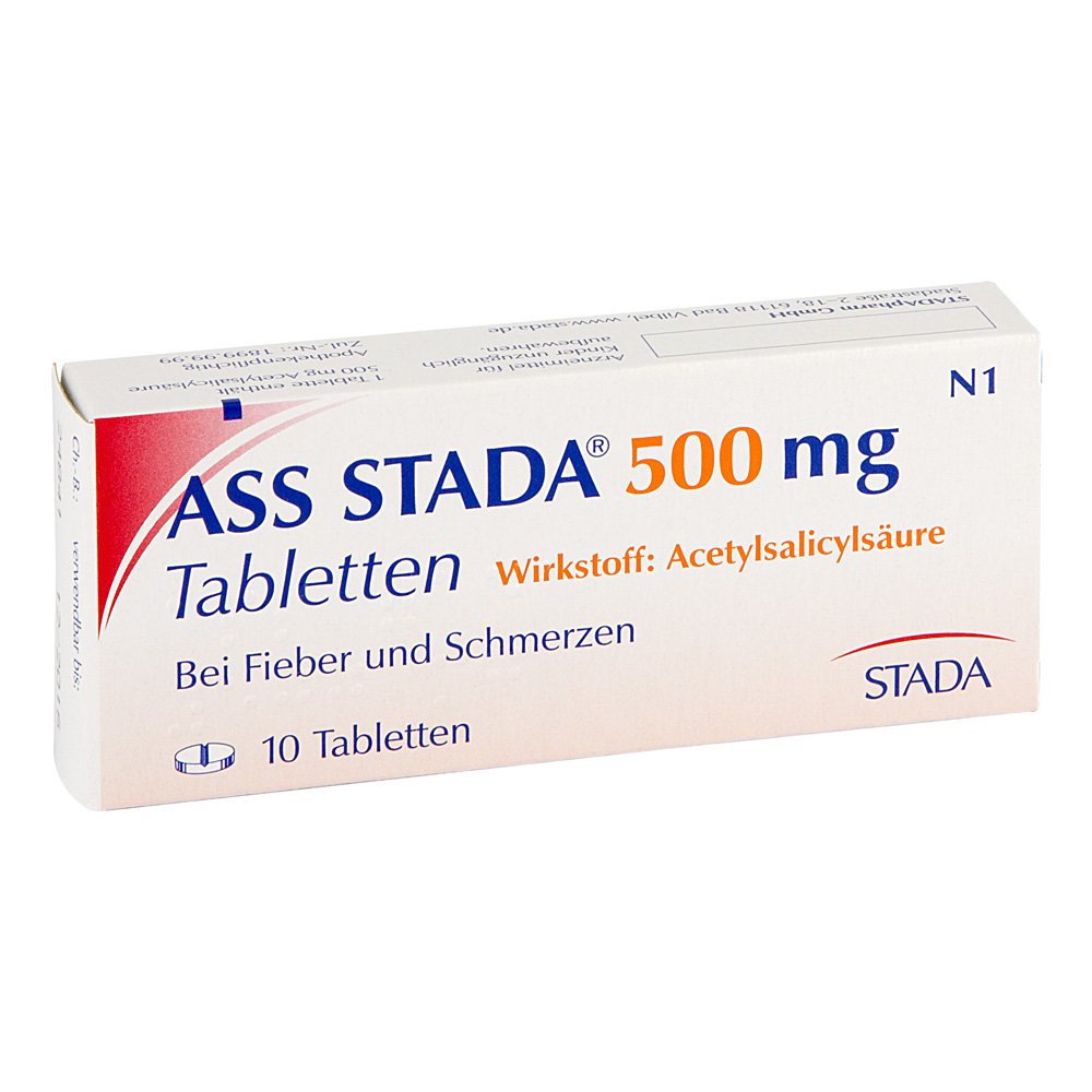 Das Produktfoto zeigt Ass Stada 500 Mg Tabletten (10 stk) PZN 03366167