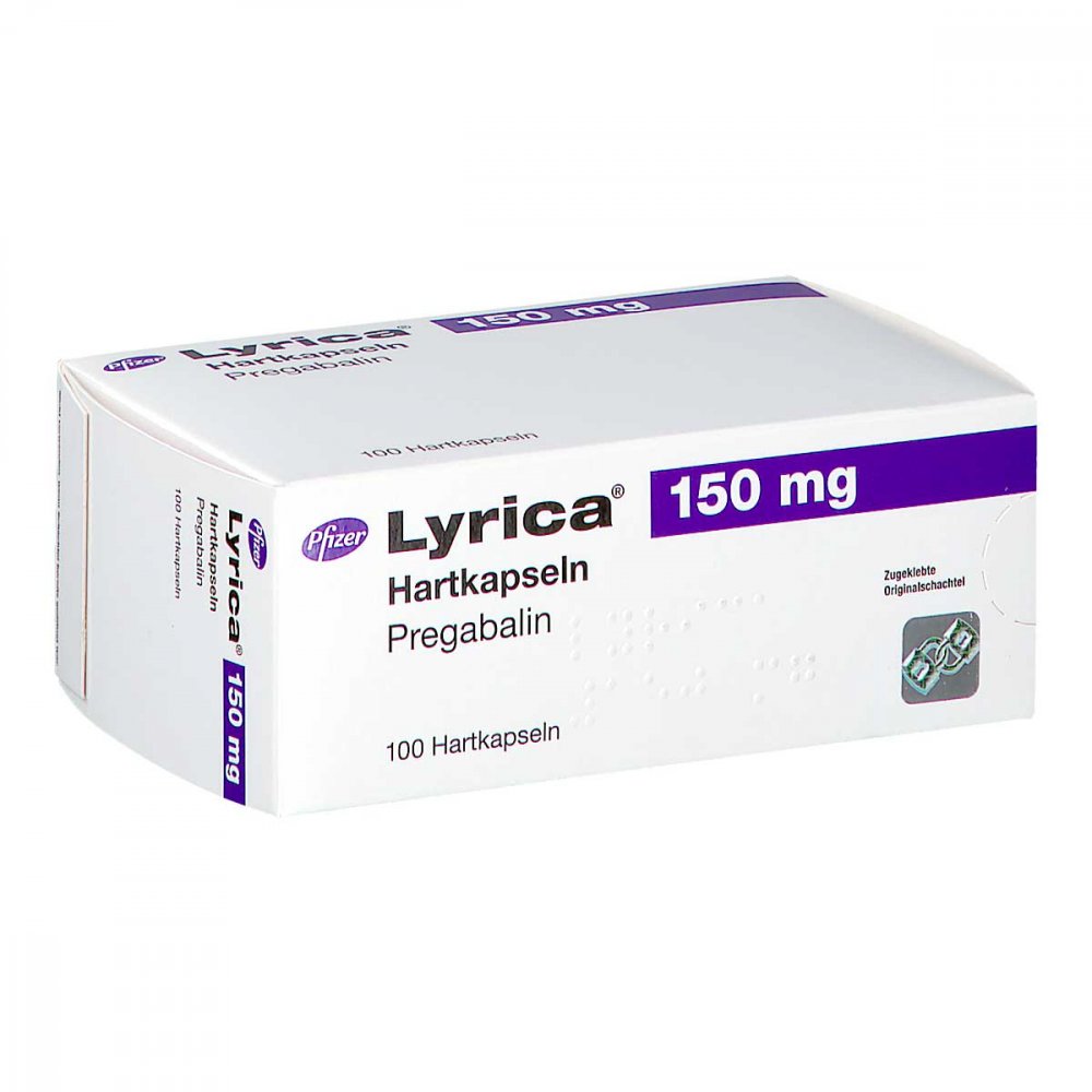 Das Produktfoto zeigt Lyrica 150 Mg Hartkapseln (100 stk) PZN 03389369