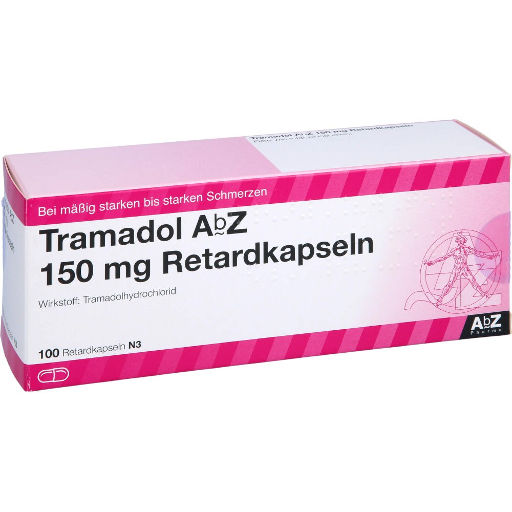 Das Produktfoto zeigt Tramadol Abz 150 Mg Retardkapseln (100 stk) PZN 03445926
