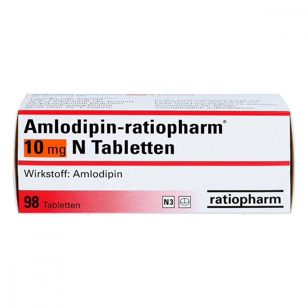 Das Produktfoto zeigt Amlodipin-Ratiopharm 10 Mg N Tabletten (98 stk) PZN 03457349