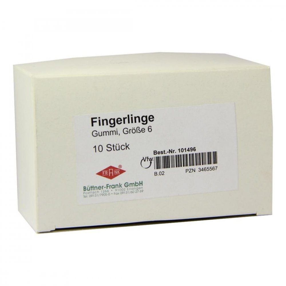 Das Produktfoto zeigt Fingerling Gummi Gr.6 Transparent (10 stk) PZN 03465567
