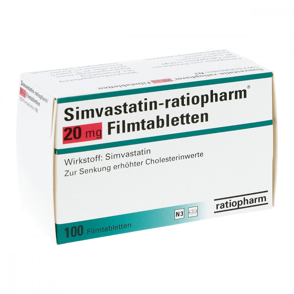 Simvastatin-Ratiopharm 20 Mg Filmtabletten (100 stk)