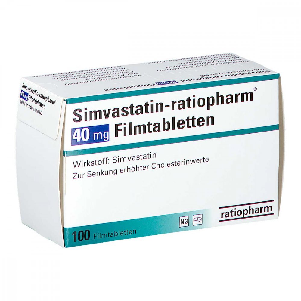 Simvastatin-Ratiopharm 40 Mg Filmtabletten (100 stk)