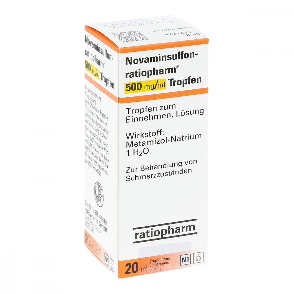 Novaminsulfon-Ratiopharm 500 Mg/Ml Tropfen Z.Einn. (20 ml)