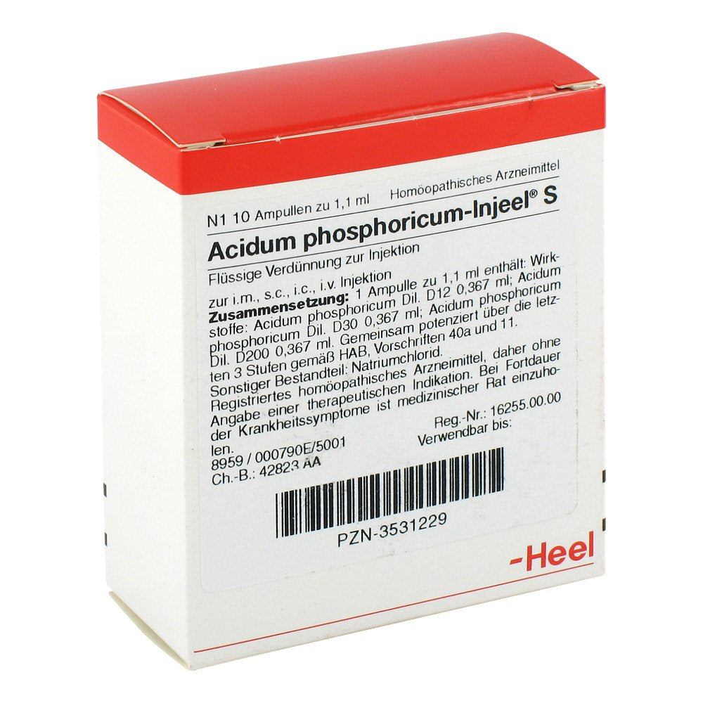 Das Produktfoto zeigt Acidum Phosphoricum Injeel S Ampullen (10 stk) PZN 03531229