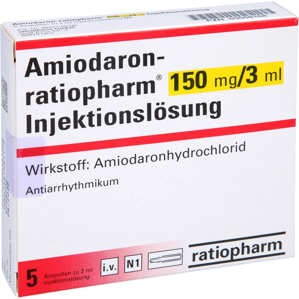 Amiodaron-Ratiopharm 150mg/3ml Injektionslösung (5 stk)