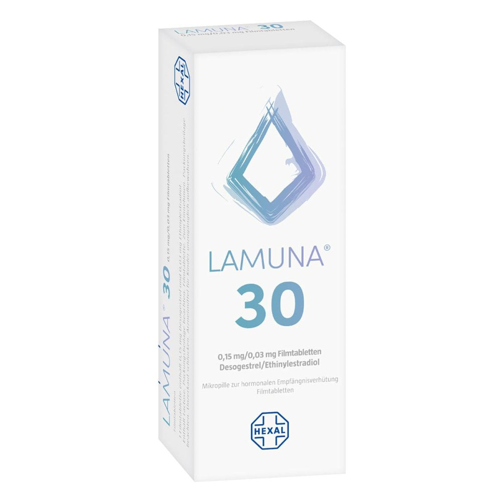 Das Produktfoto zeigt Lamuna 30 Filmtabletten (6X21 stk) PZN 03649296
