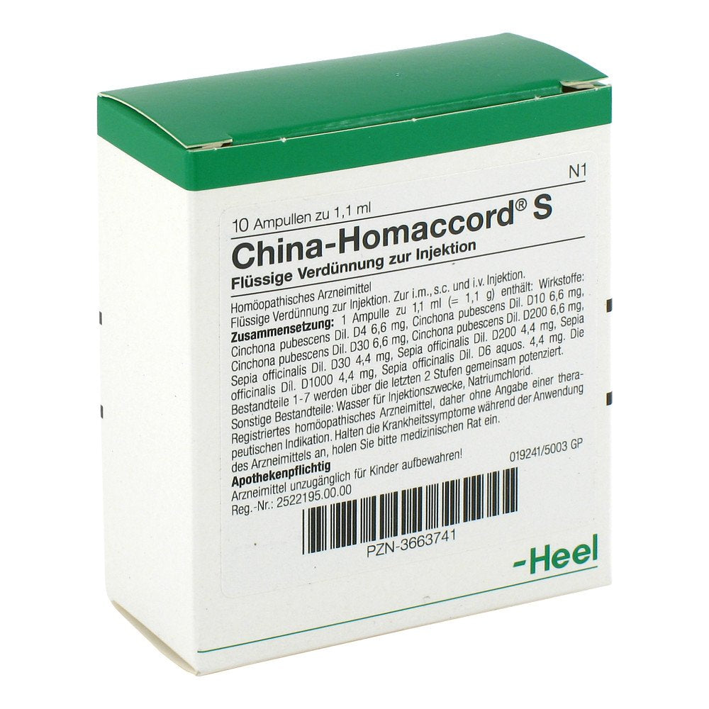 China Homaccord S Ampullen (10 stk)